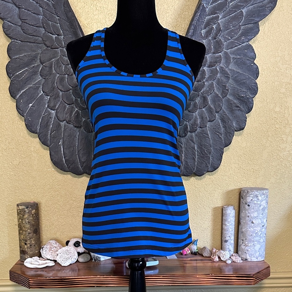 Lululemon Striped Blue and Black Tank Top